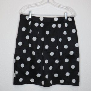 LOFT*‎ Women's Fully Lined Pleated Double Pockets Polka Dot Pencil Skirt~Size 10